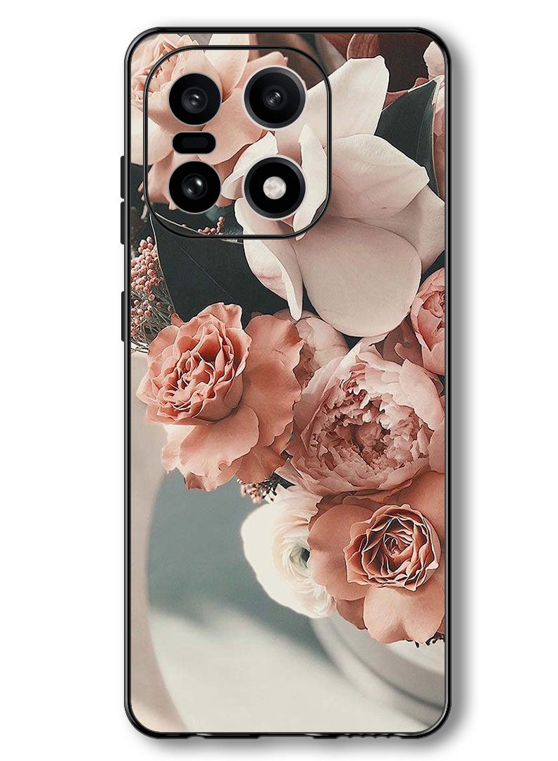 Theodor Case Compatible with OnePlus 15 6.78 Inch Protection Shockproof Bumper Cover Peach Roses - Image 1